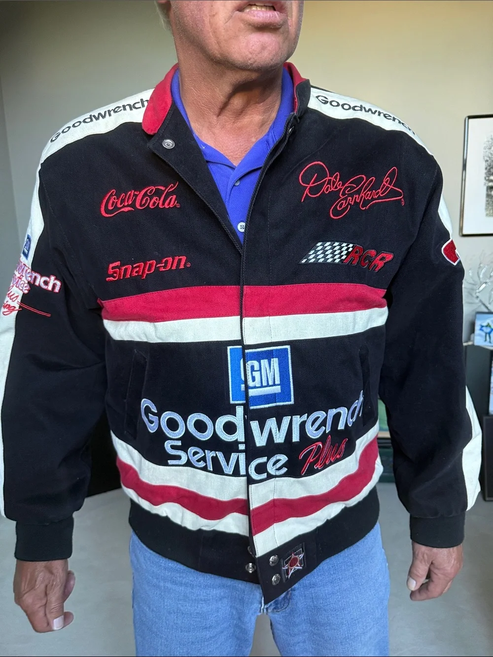 JH Collectibles Black, White & Red Goodwrench Racing Bomber Jacket
